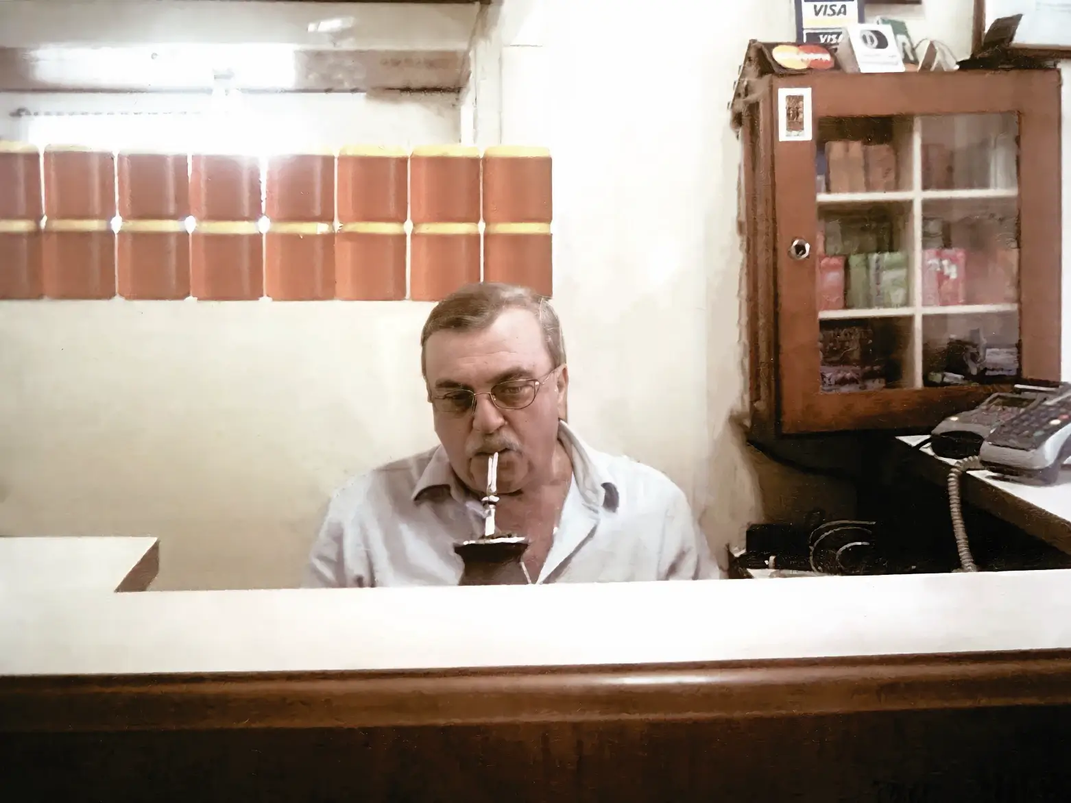 Zenor Zamban no atendimento da Marmitaria